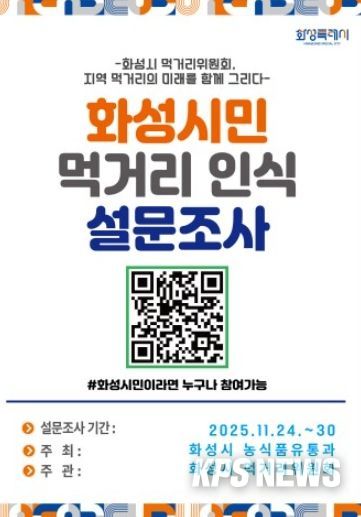 화성시민 먹거리 인식 설문조사 포스터