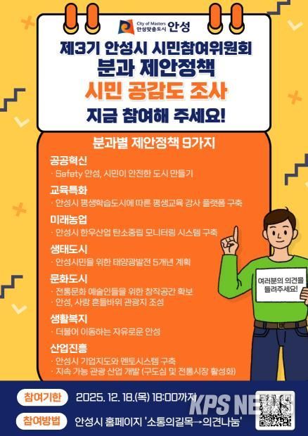 안성시 시민참여위원회, 분과별 제안 정책 시민 의견 수렴